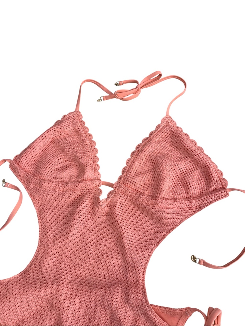 Victoria's Secret Coral Pink Textured One-Piece Swimsuit - Picture 2 of 6